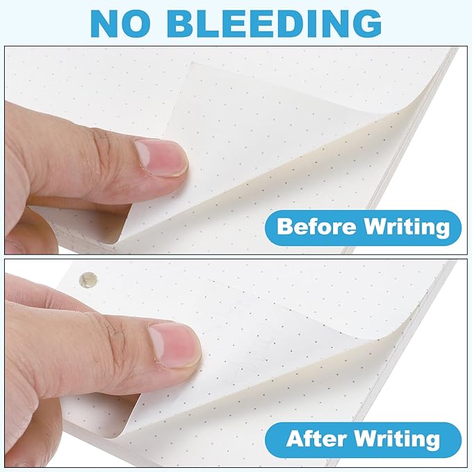 PATIKIL A5 Dot Grid Paper 6-Ring Binder Loose Leaf Planner Filler Paper Planner Inserts, 160 Sheets/320 Pages, Lined