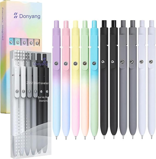 Gel Pens, 11pcs 0.5mm Gel Pens Cute Black Ink Fine Point Pens With Smooth Writing, Quick Dry Pens For Journaling,Teacher Work Desk Accessories Office School Supplies for Men Women Student