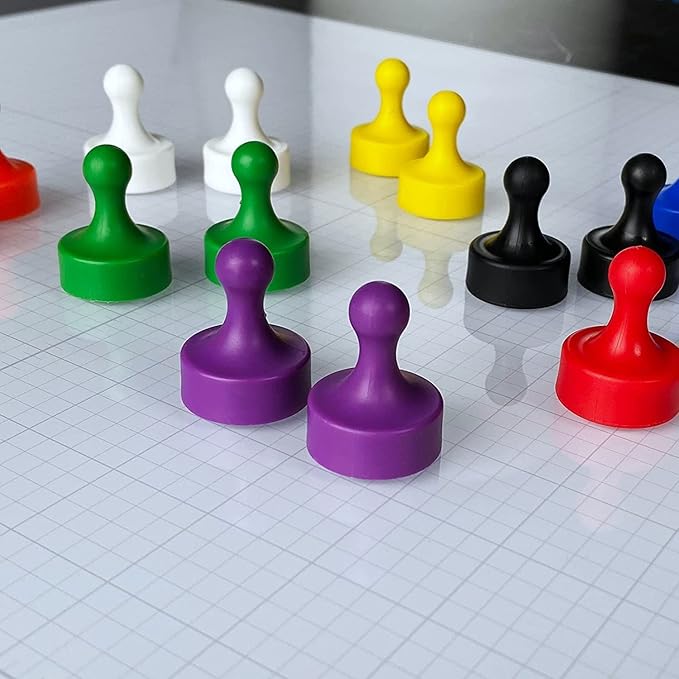 GLASSBOARD STUDIO Powerful Neodymium Magnets, Pawn-Shaped - Strong Fridge/Refrigerator and Whiteboard Magnet, Ideal for Office, Kitchen, Crafts - Rare Earth, Heavy Duty (3, Summer Mint)