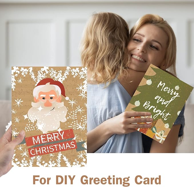 100 Sheets Kraft Paper Brown Cardstock 8.5 x 11, Goefun 80lb Card Stock Printer Paper for Invitations, Menus, Crafts, DIY Cards