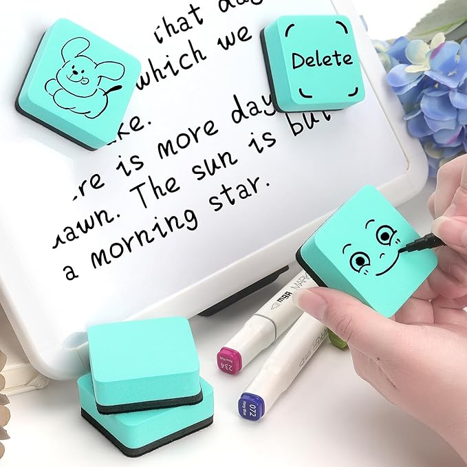 Tamaki 18 PCS Magnetic Whiteboard Dry Erase Erasers, Mini Dry Erasers for White Board, Green