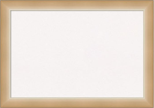 Amanti Art White Cork Board for Wall, 19x27 Vision Board with Gold Frame, Medium Corkboard Office Decor for Home Organization, Modern Contemporary Corkboard Pinboard to display items for home