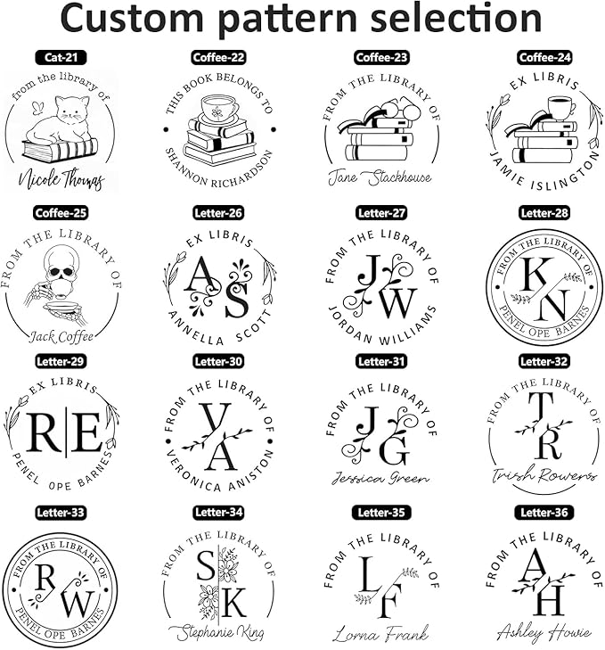 Custom Ink Stamp | Personalized Self Inking Stamp Gifts for Book Lovers, Readers, Teachers | 5 Ink Colors (Design-01)