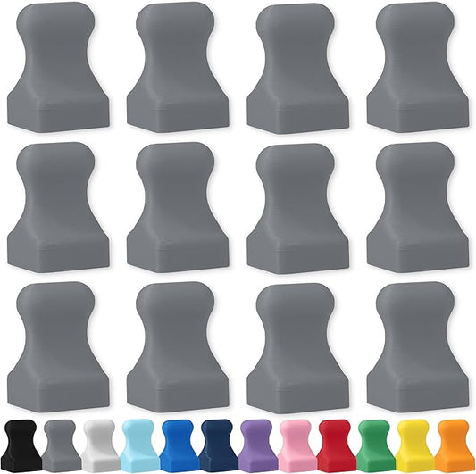 Glassboard Studio MiniPawn Magnet - Strong Neodymium Rare Earth Magnets for Fridge, Whiteboard, Locker & Magnetic Glassboards - Ideal for Crafting & Office Use - Strong Fridge Magnets (Steel Gray, 12)