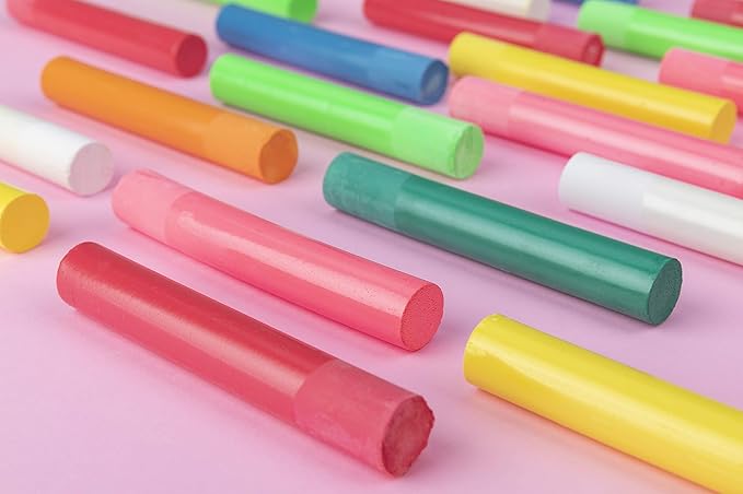 Hagoromo Fulltouch Colored Chalk Non-Toxic - 1 Box, Dustless Fulltouch and Luminous Color Set Washable Chalks for Kids, Sidewalks, Chalkboards, Blackboards [20 Pcs/16 Color Mix]