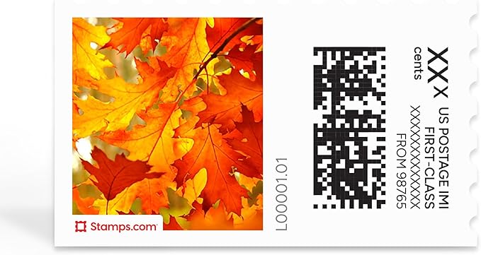 Turning Leaves NetStamps 120-Pack (5 Sheets) Printable Postage Labels (Stamps.com Subscription Required) - Print Approved Postage - Inkjet & Laser Printers - Business, Personal, Home
