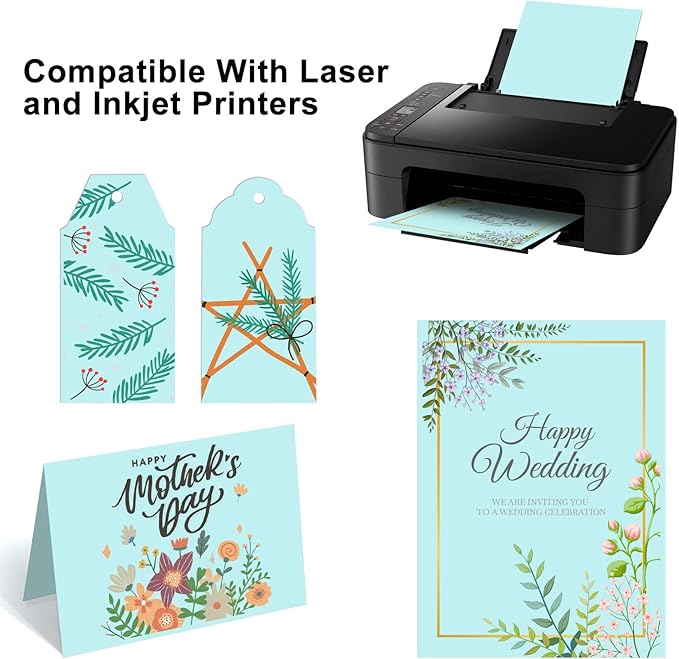 OcePor 50 Sheets Blue Cardstock Paper, Colored Printer Paper 8.5 x 11, Card Stock Thick Construction for Craft,Scrapbook，Office Printing, Invitations, Certificates，92 lb/250gsm