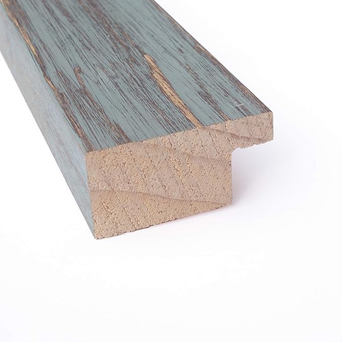 Amanti Art Natural Cork Board for Wall, 14x32 Vision Board with Blue Wood Frame, Medium Corkboard Office Decor for Home Organization, Rustic Farmhouse Corkboard Pinboard to display items for home