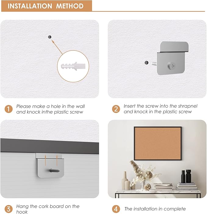 Board2by Cork Board Bulletin Board 36 x 48, Black Wood Framed 4x3 Corkboard, Office Board for Wall Cork, Large Wall Mounted Notice Pin Board with 18 Push Pins for School, Home & Office