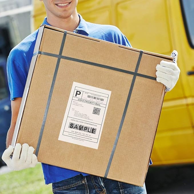 MFLABEL Fanfold 4" x 6" Direct Thermal Labels White Perforated Shipping Labels (30 Stacks)