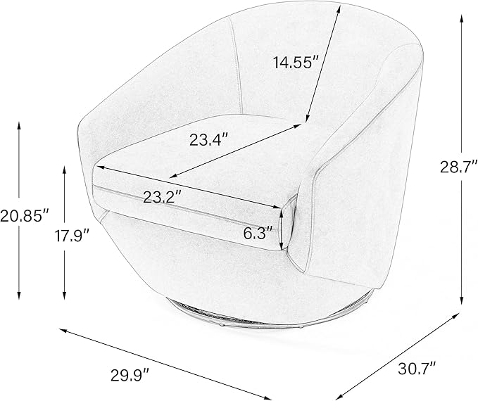 UIXE 360° Swivel Barrel Accent Chair, Velvet Upholstered Club Armchair for Living Room, Modern Round Arm Chair Single Sofa Bedroom Reading Seating (Orange)