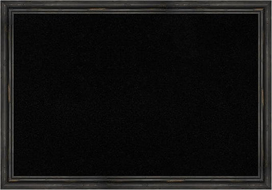 Amanti Art Black Cork Board for Wall, 27x39 Vision Board with Black Wood Frame, Large Corkboard Office Decor for Home Organization, Country Rustic Corkboard Pinboard to Display Items for Home