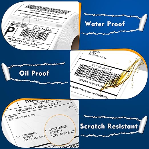 L LIKED 3300 PCS 4"x 6" Direct Thermal Labels White Perforated Shipping Label, Compatible with DYMO 4XL 1744907,Zebra, Rollo, Jadens, Nelko, 220 Labels per Roll, 15 Rolls