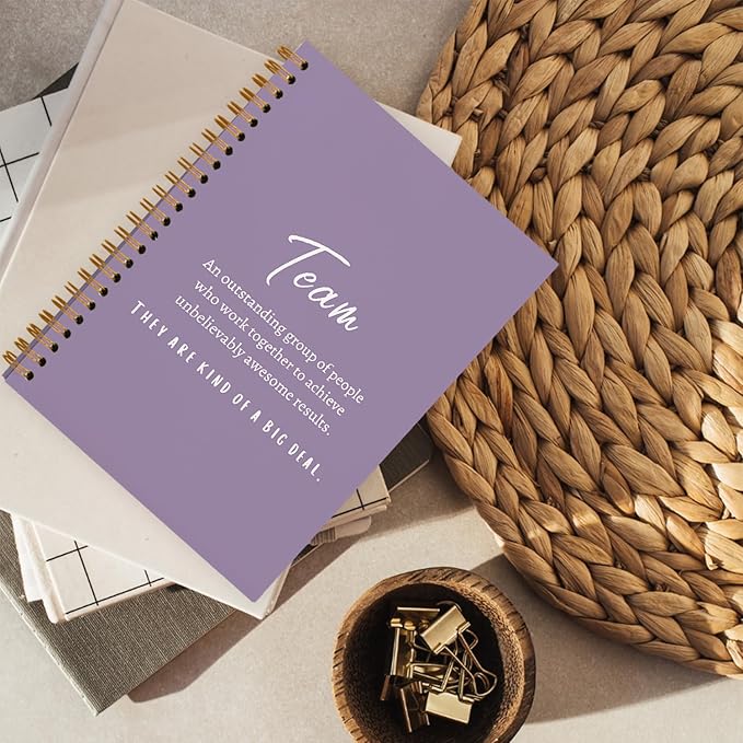 hold fizz Purple Meeting Notebook for Work, Employee Appreciation Gifts, Team Gifts for Employees, Journals for Writing, Thank You Gifts for Women Men Leader Boss Manager Mentor Coworkers, 5.5"x8.3"