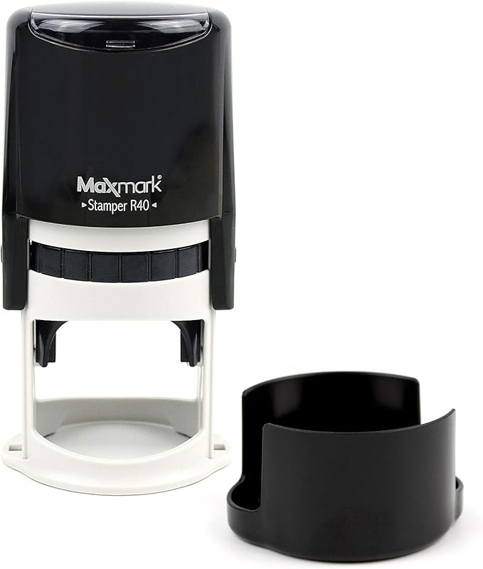 Round Notary Stamp for State of Rhode Island- Self Inking Stamp - Top Brand Unit with Bottom Locking Cover for Longer Lasting Stamp - 5 Year Warranty