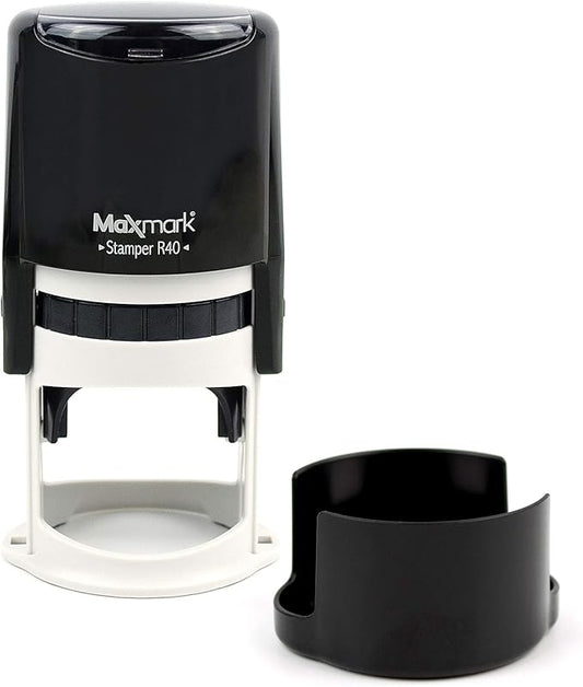 Round Notary Stamp for State of Wyoming- Self Inking Stamp - Top Brand Unit with Bottom Locking Cover for Longer Lasting Stamp - 5 Year Warranty