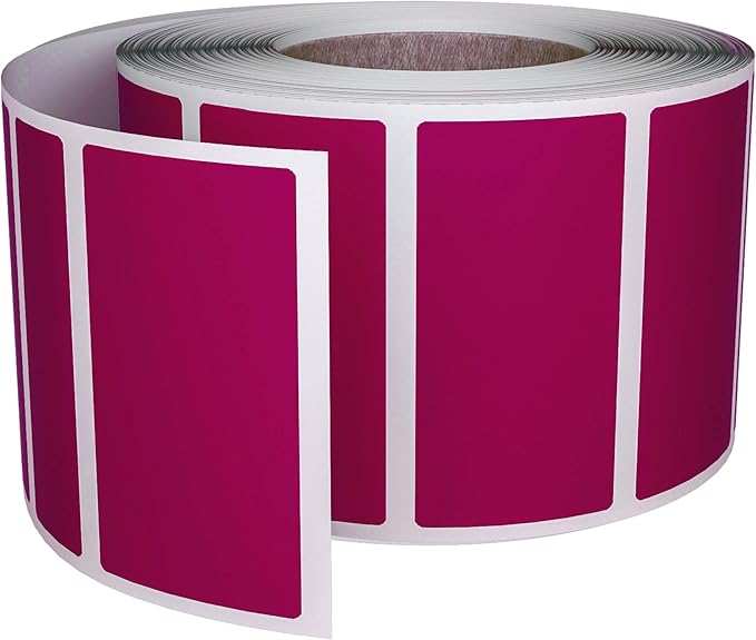 Royal Green Rectangular Color Coding Sticker Roll - Write On Labels for Folders, Organizing & More, 1.57" x 0.75" Stickers to Write On Name Tags for Office Supplies & Organization, 500-Pack (Purple).