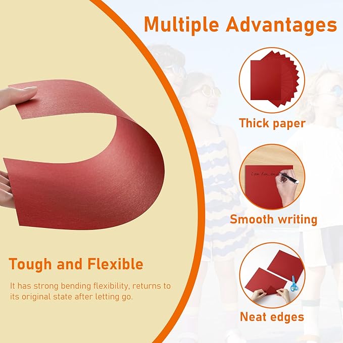 40 Sheets Dark Red Cardstock 8.5 x 11 Scrapbooking Paper, 200gsm/75lb Premium Construction Paper Card Stock for Making Cards, Wedding, School Crafting, Memus, Invitations