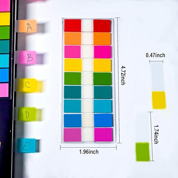 Ericter 1080 Pcs Sticky Tabs for Books, 9 Color Repositionable Annotation Page Tabs, Writable Index Flags for Notebooks, Organizing Study Office Supplies