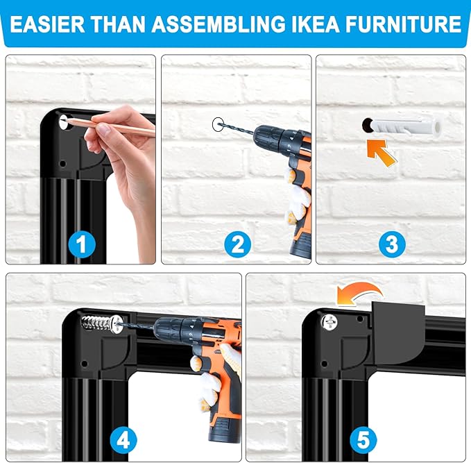 H-Qprobd 60"x48" White Board for Wall Large Magnetic Dry Erase Board with Black Aluminum Frame, Presentation Whiteboard Suitable for Home, Office, Classroom & Kitchen