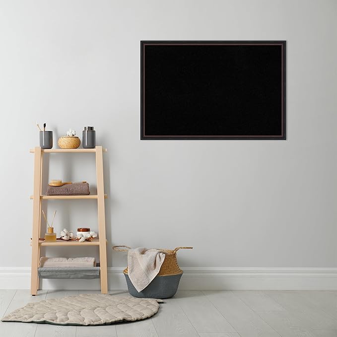 Amanti Art Black Cork Board for Wall, 26x38 Vision Board with Black Wood Frame, Large Corkboard Office Decor for Home Organization, Casual Corkboard Pinboard to Display Items for Home Organization in