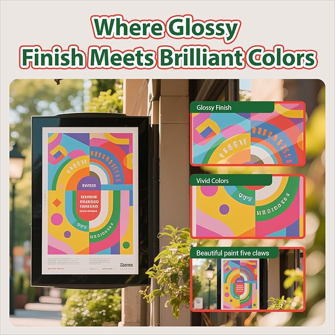 Uinkit 180gsm Glossy Photo Paper 11x14 Inches - 100 Sheets for Dye Ink | Quick Dry, No Smudging | Single-Sided Pro Finish, Thick 48lb No Curling