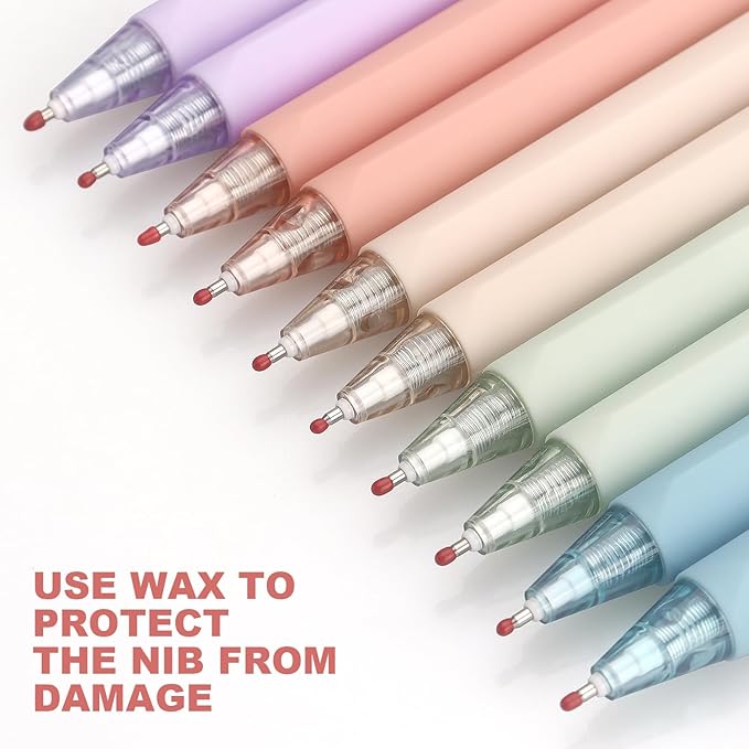 Gel Pens 0.5mm Fine Point Pens Black Ink for Office Smooth Writing Retractable Work Pen, Multicolor (10-Count)