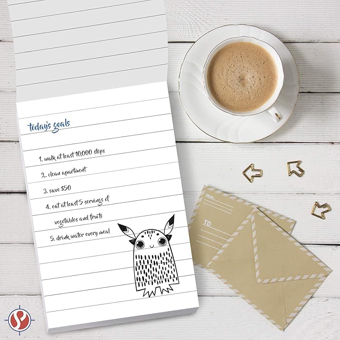 Memo Pads, White, With Black Lines – Lined Paper Notepads, Scratch / Writing Pad for Planning, To-Do Lists, Appointments, Reminders, Home, Office – 50 Sheets Per Pad, 10 Pads per Pack – 4.25" x 5.5"