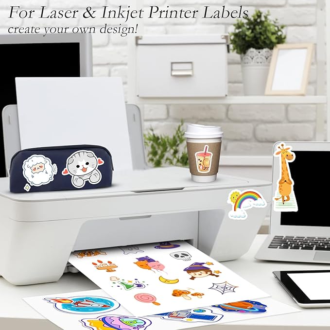 Full Sheet Sticker Paper for Laser & Ink Jet Printers, 8.5" x 11" Full Sheet Address Shipping Label, 1000 Sheets 1000 Labels