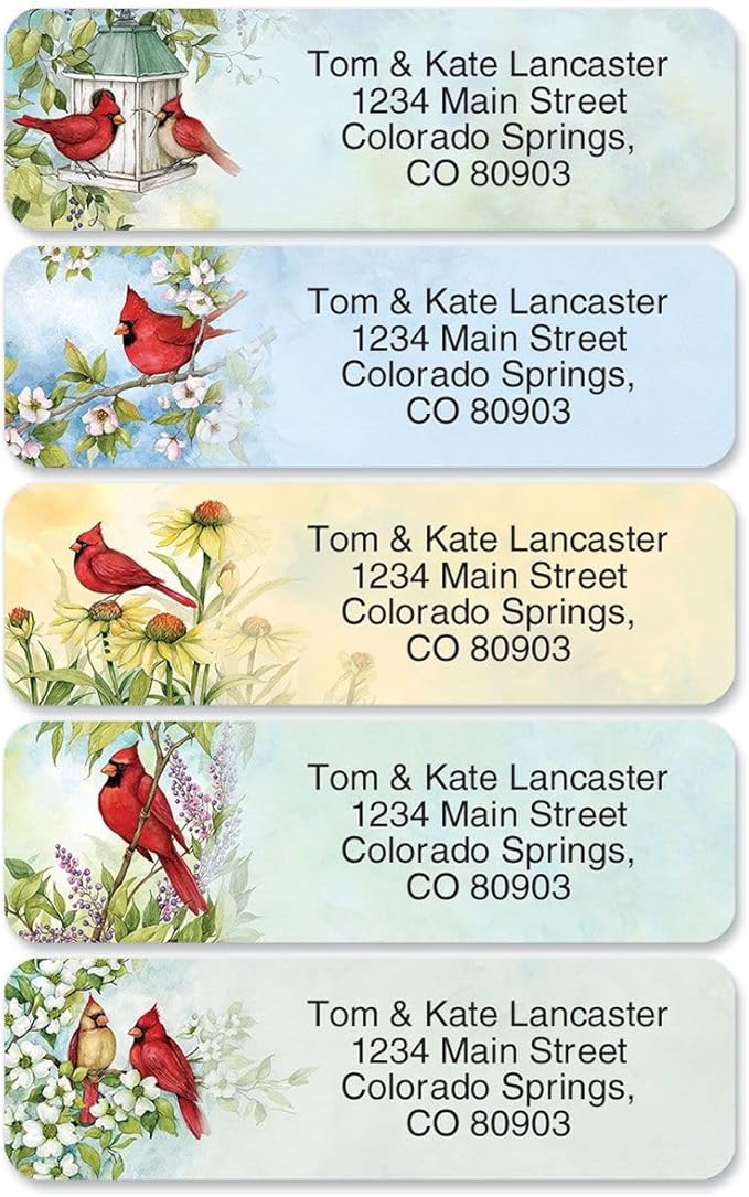 Colorful Images Year of Remembrance Rolled Personalized Return Address Mailing Labels with Dispenser, 5 Designs, Set of 250, Small ¾ x 2½ Inch Size, Custom Self-Adhesive Sticker Roll