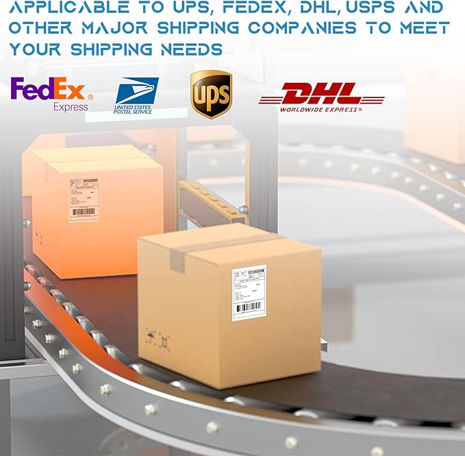 MFLABEL 4x6 Direct Labels, Perforated, Commercial Grade, for Thermal Printer, 250 Labels/1 Roll, 2 Rolls