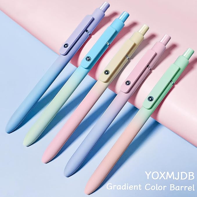 Gel Pens, 10 Pcs Medium Point Smooth Writing Pens Cute Pens for Women, High-End Series 0.7mm Black Ink Pens for Journaling Note Taking, School Office Supplies (10 Pcs Gradient)