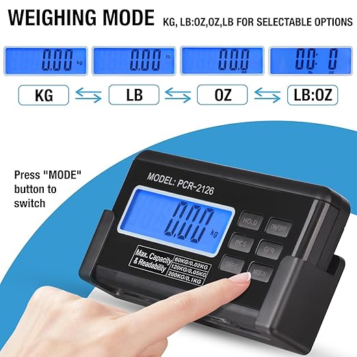 Large 440lbs Shipping Scale, 15"X 12" Platform Heavy Duty Stainless Steel Platform for Postal Industrial Floor Business Office Home Warehouse Package Luggage