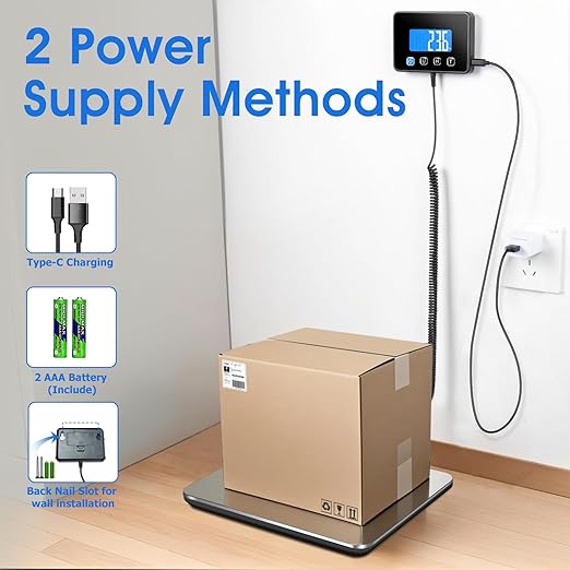 Luggage Scale 440lb Digital Shipping Scale with 0.35oz Accuracy, Tare/Hold, USB & Battery, Portable Postal Package Scale for Travel, Home, Office