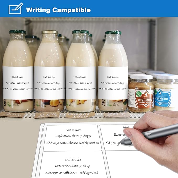 BESTEASY Sticker Labels Compatible Laser/Ink Jet Shipping Labels (8000 sheets, 6 up-3-1/3" x 4")