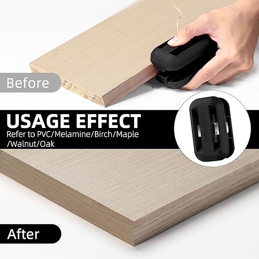 GSCIT Club Edge Banding Trimmer, Tungsten Carbide Blades Hand Planer Edge Bander for Burrs Edge Corner Planer Wood Scraper Edge Banding Tools Cutter for PVC ABS Melamine (Black)