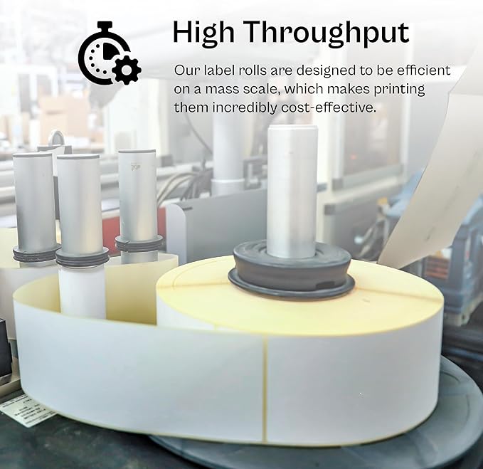 PSBM Thermal Transfer Labels, 4x6 Inch, 4 Rolls, 1000 Labels/Roll, 3 Inch Core, Perforated, Must Have Thermal Ribbon (Not Included)