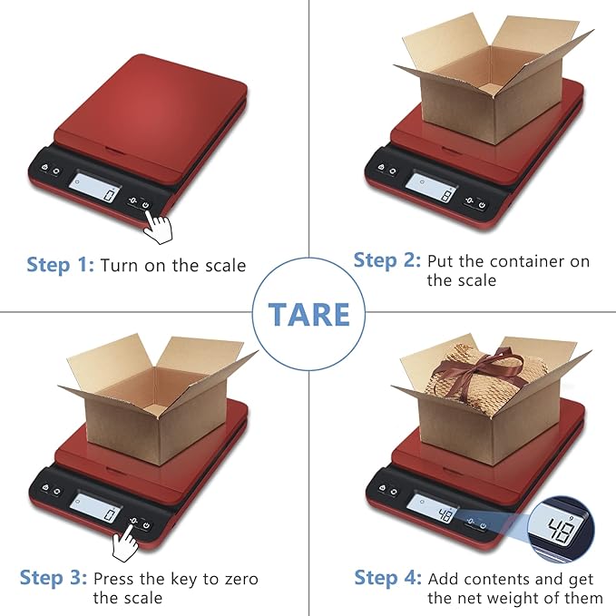 QP Shipping Scale, 86lb/0.1oz Digital Scale for Packages, Postal Scale with Hold/Tare Function, Back-lit LCD Display, Flip-up Holder, Shipping Scale for Small Business, Battery & Tape Measure Included