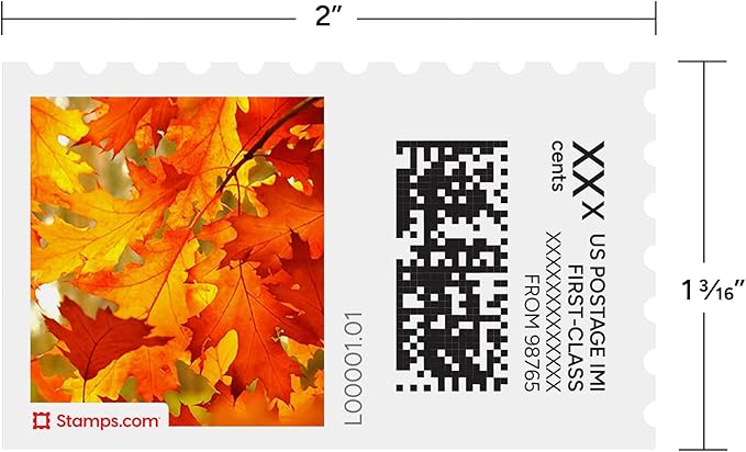 Turning Leaves NetStamps 120-Pack (5 Sheets) Printable Postage Labels (Stamps.com Subscription Required) - Print Approved Postage - Inkjet & Laser Printers - Business, Personal, Home