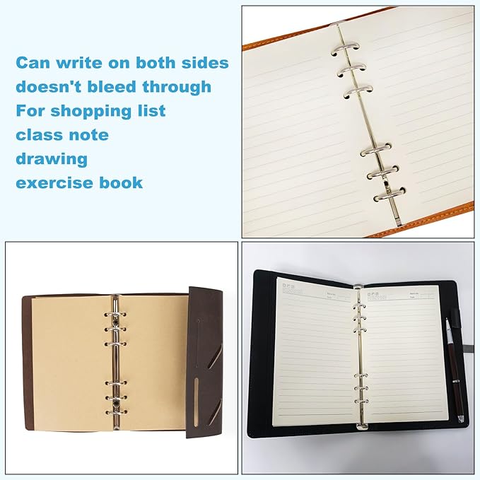 PATIKIL B5 Dot Grid Paper 9-Ring Binder Loose Leaf Planner Filler Paper Planner Inserts, 80 Sheets/160 Pages, Lined