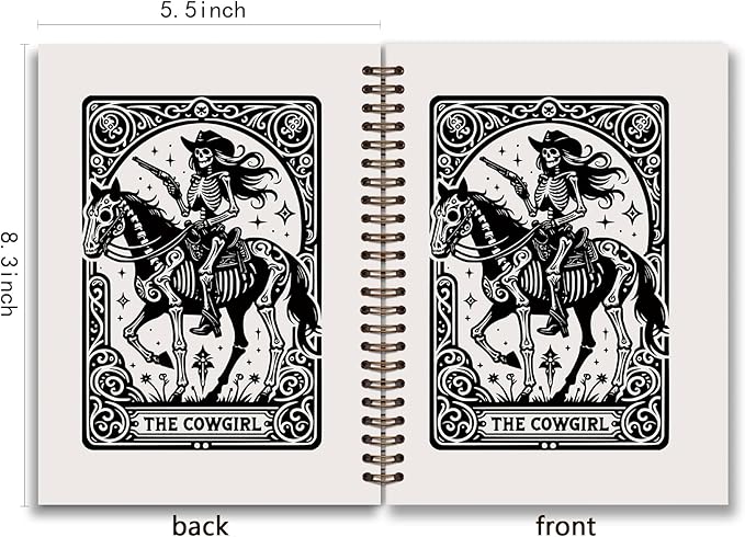 Tarot Gothic Skull Spiral Notebook Journal,Gothic School Supplies,Gothic Hardcover Spiral Notebook Witchy Journal Supplies for Teen Girls Women,Trendy Hardcover Spiral Notebook,Gothic Gifts for Women