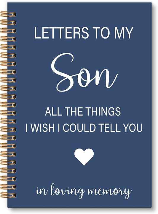 OINDADE Memorial Gifts for Loss of Son Grief Notebook Journal, Letters to My Son in Heaven Journal, Memorial Sympathy Notebooks Gifts for Loss of SonMother, In Loving Memory Sympathy Gifts, 6x8.2In