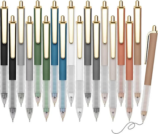 Pens Ballpoint 18-pcs Pens Medium Point Smooth Writing Pens Bulk Pens Black Ink 1.0 mm Journaling Pen Office Supplies for Women & Men