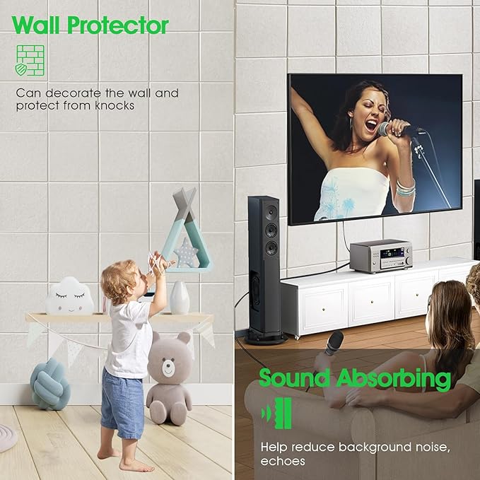 Large Cork Board for Office Wall Decor,36"x24"-6 Pack Felt Wall Tiles with Safe Removable Adhesive Tabs, 1/2" Thick, Felt Bulletin Board Pin Board Cork Boards for Walls - Oatmeal