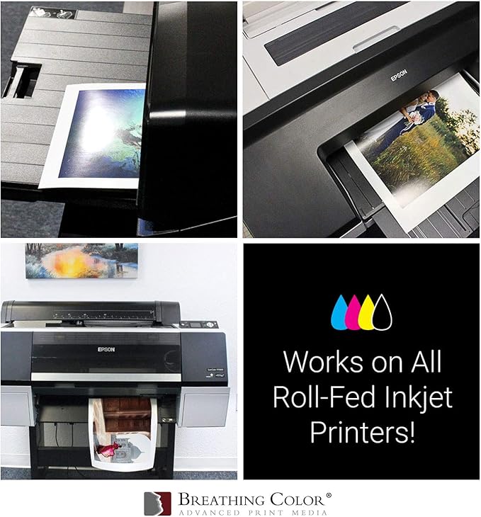 Vibrance Gloss Photo Printer Paper 10 mil 255 gsm Glossy Finish Premium Photo Paper Roll on 3inch Core 10 inches x 100 feet Works with Most Inkjet Printers Including Professional Makes and Models