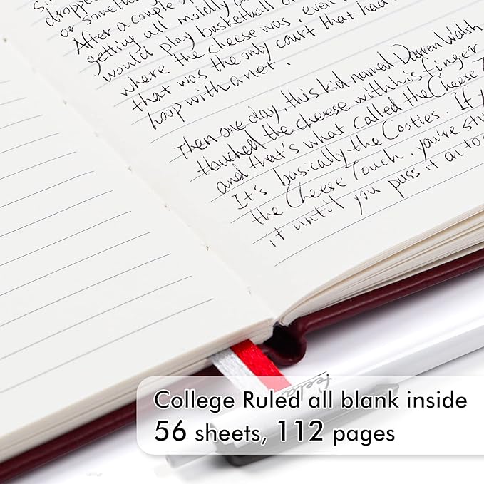 feela 6 Pack Pocket Mini Notebooks Bulk, Small Cute Memo Notepads Hardcover College Ruled Lined Journals with Pen Holder for School Business Work, with 6 Black Pens, 3.5”x 5.5”, A6, Wine