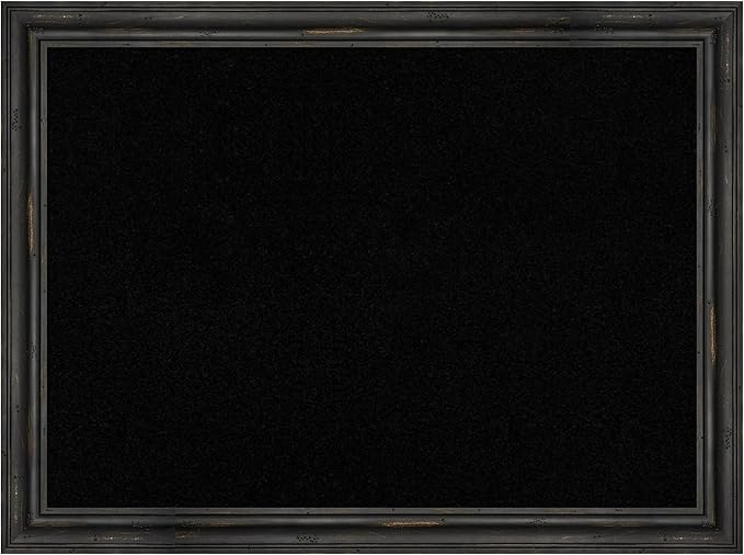 Amanti Art Black Cork Board for Wall, 23x31 Vision Board with Black Wood Frame, Medium Corkboard Office Decor for Home Organization, Country Rustic Corkboard Pinboard to Display Items for Home