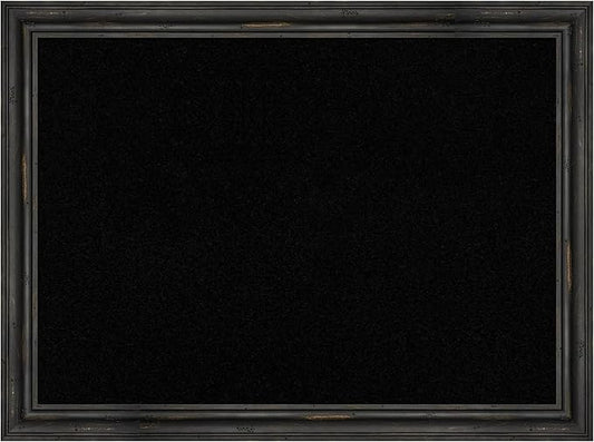 Amanti Art Black Cork Board for Wall, 23x31 Vision Board with Black Wood Frame, Medium Corkboard Office Decor for Home Organization, Country Rustic Corkboard Pinboard to Display Items for Home