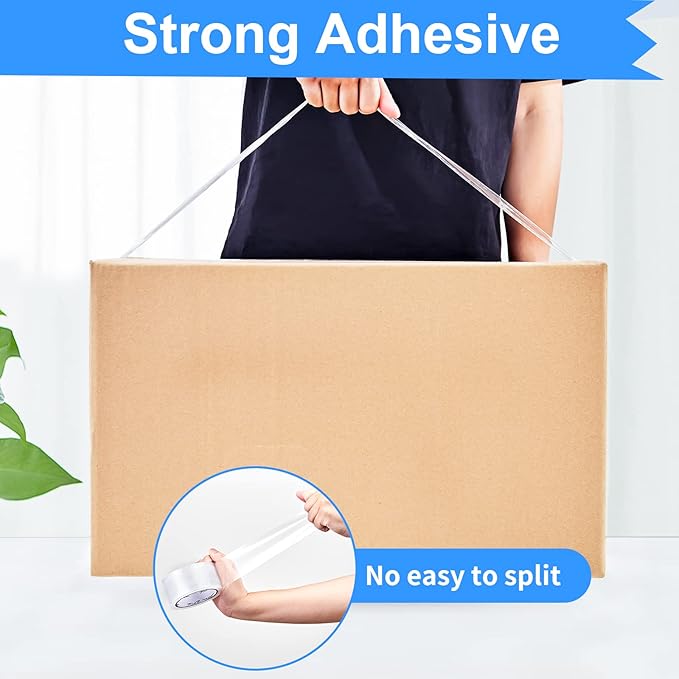 JARLINK Clear Packing Tape (12 Rolls), Heavy Duty Packaging Tape for Shipping Packaging Moving Sealing, 3.2mil Thick, 1.88 inches Wide, 60 Yards Per Roll, 720 Total Yards