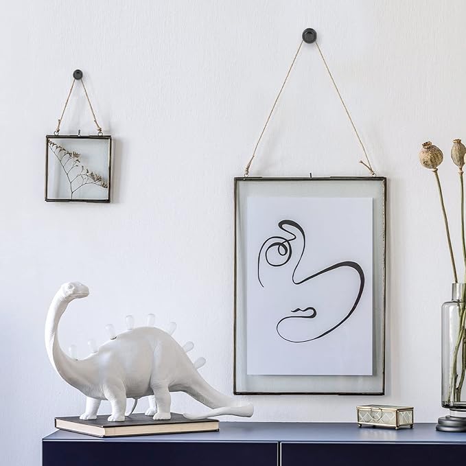 Ferraycle 40 Piece Double Headed Picture Hangers Nails 4 Size Long Thumb Tacks for Wall Hanging Decorative Nails Push Pins Picture Hooks for Drywall Photo Decor, 10/20/ 30/ 50lb(Black)